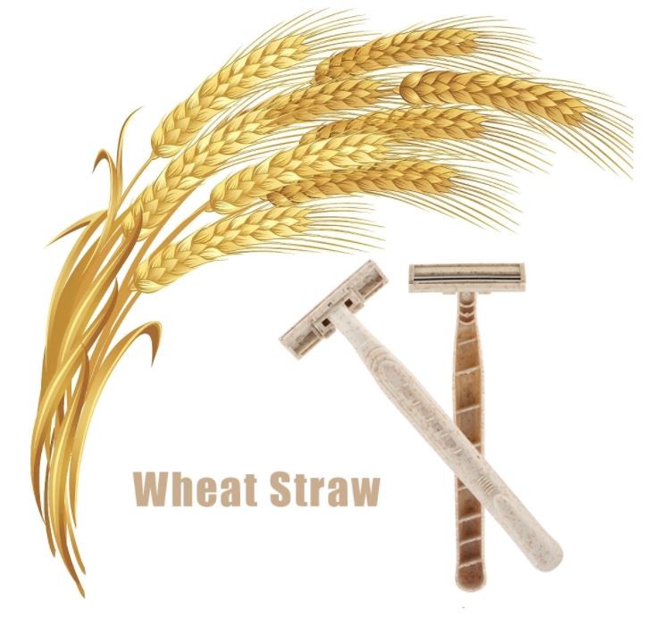 Eco Friendly Razors with 2 Blades  Biodegradable Wheat Straw Material