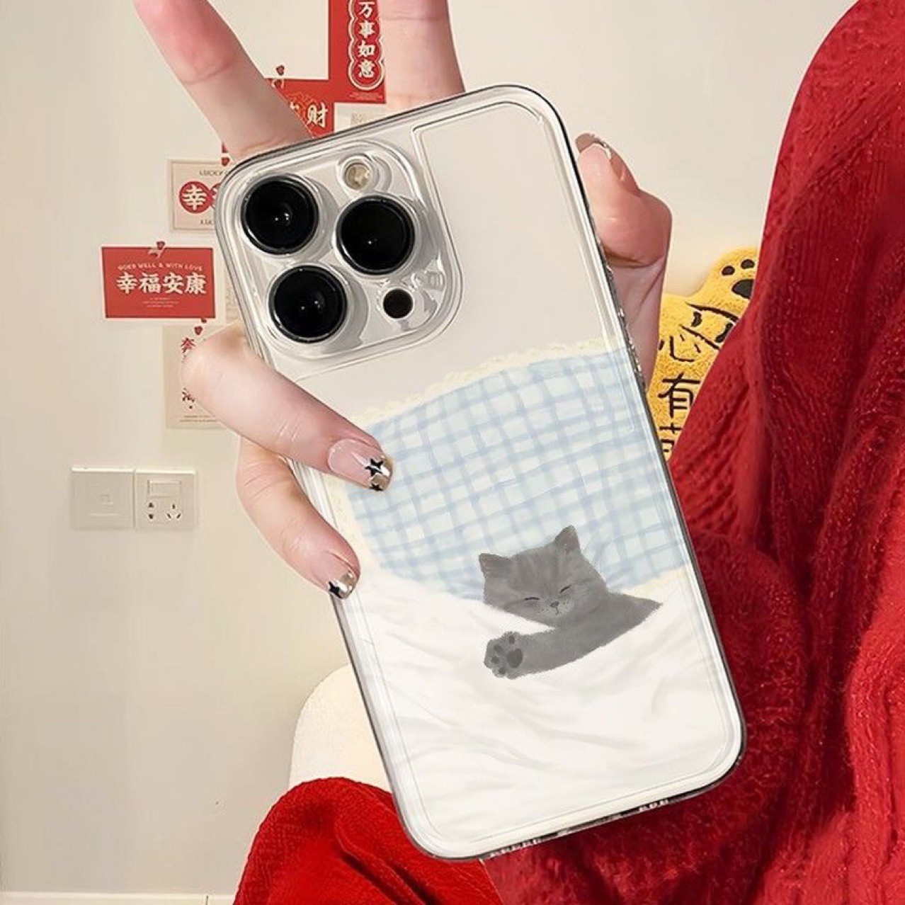 Cat Puppy Pattern For Lovers Transparent Phone Case