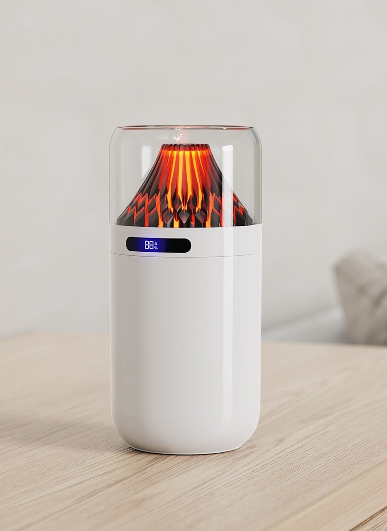 Volcano USB Humidifier Compact Battery-Powered Digital Display Car Aromatherapy Charging Air Moisturizing Humidifier