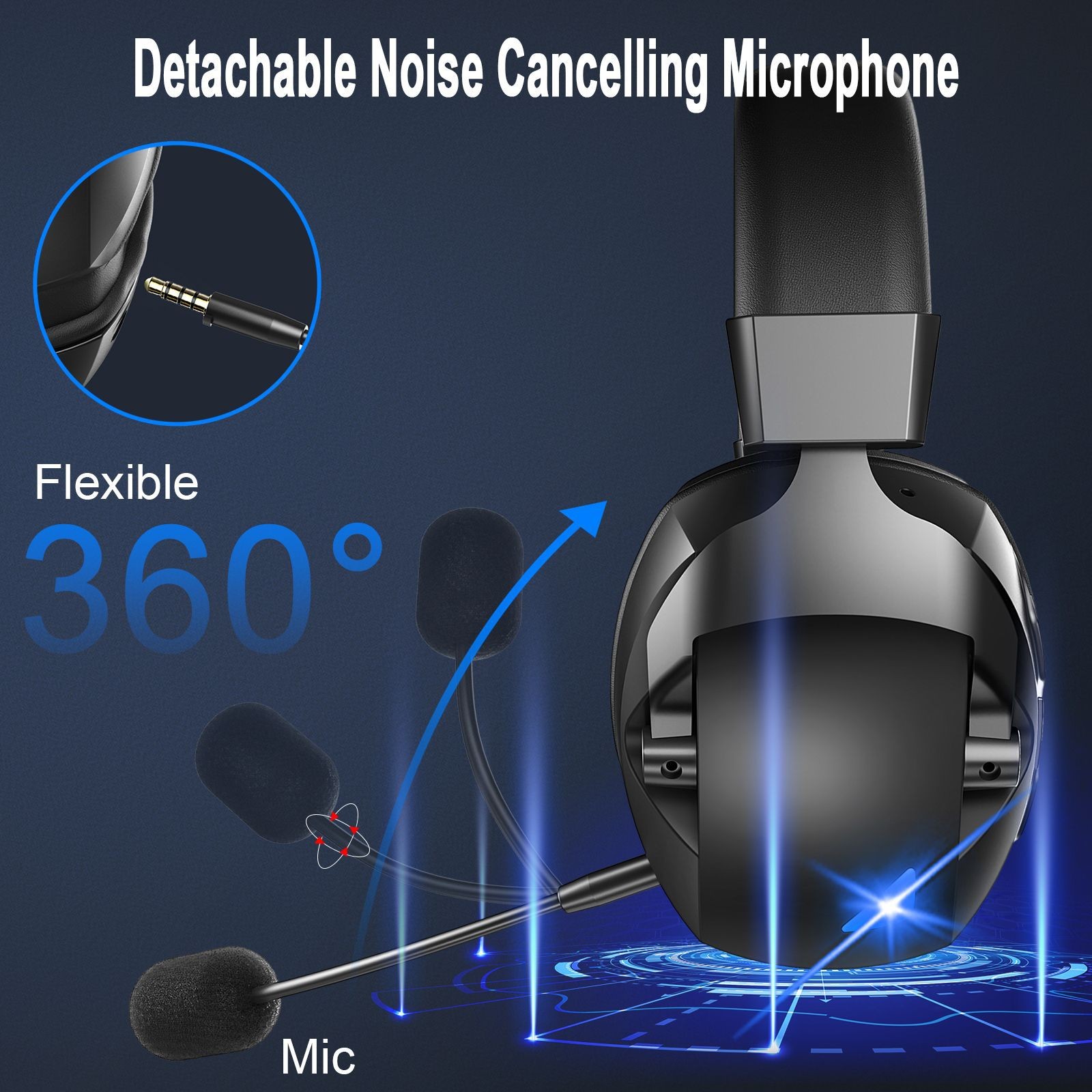 Cross-Border Over-Ear Bluetooth Headphones With Wireless Microphone - 2.4G Dual-Mode, Specialized For E-Sports, Gaming PCs & PS5
