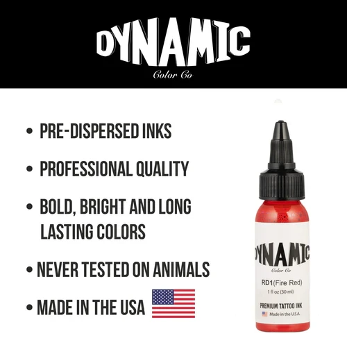 Dynamic Tattoo Ink Fire Red  1 oz