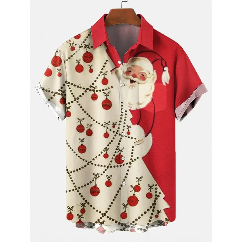 European Size 3D Christmas Printed Shirt for Men