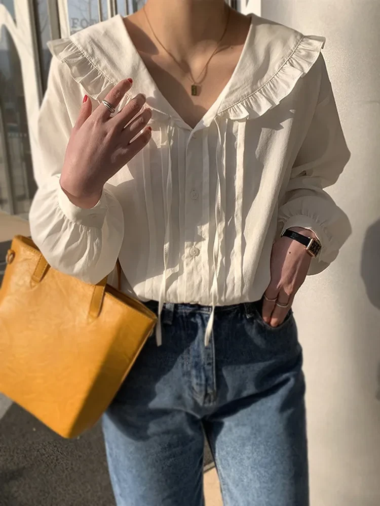 Ruffle Sleeve Top Long Sleeve