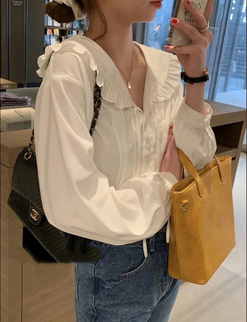 Ruffle Sleeve Top Long Sleeve