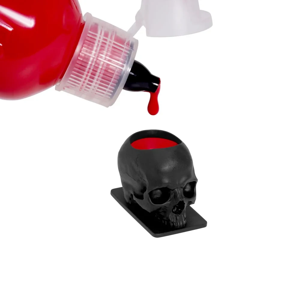 Skull Shaped Disposable Tattoo Ink Cups With Base  Black