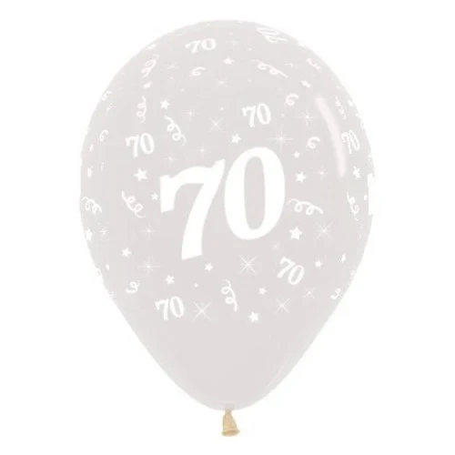 Balloons Age 70 Jewel Crystal Clear  - Pack of 6