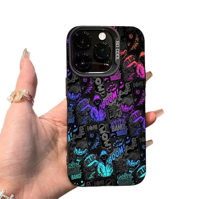 Colorful Silver Cool Graffiti Plastic Mobile Phone Shell