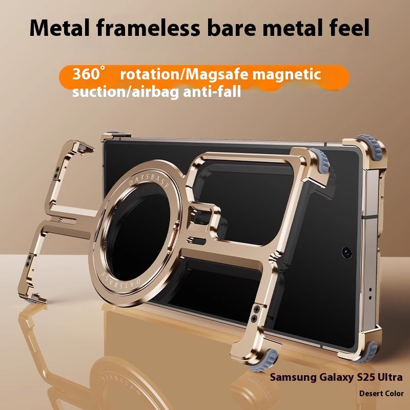 Phone Case Metal Frameless With Magnetic Bracket