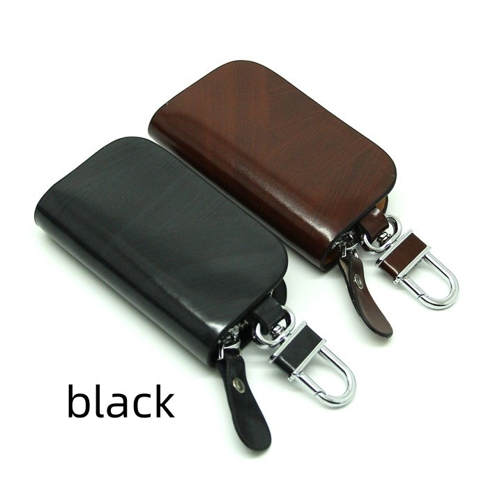 Fashion Zipper Vgenuine Leather Car Key Case