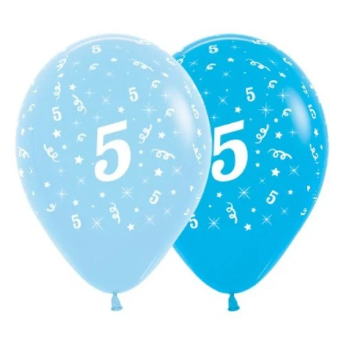 Balloons Age 5 Blue - Pack of 6