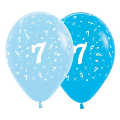 Balloons Age 7 Blue - Pack of 6