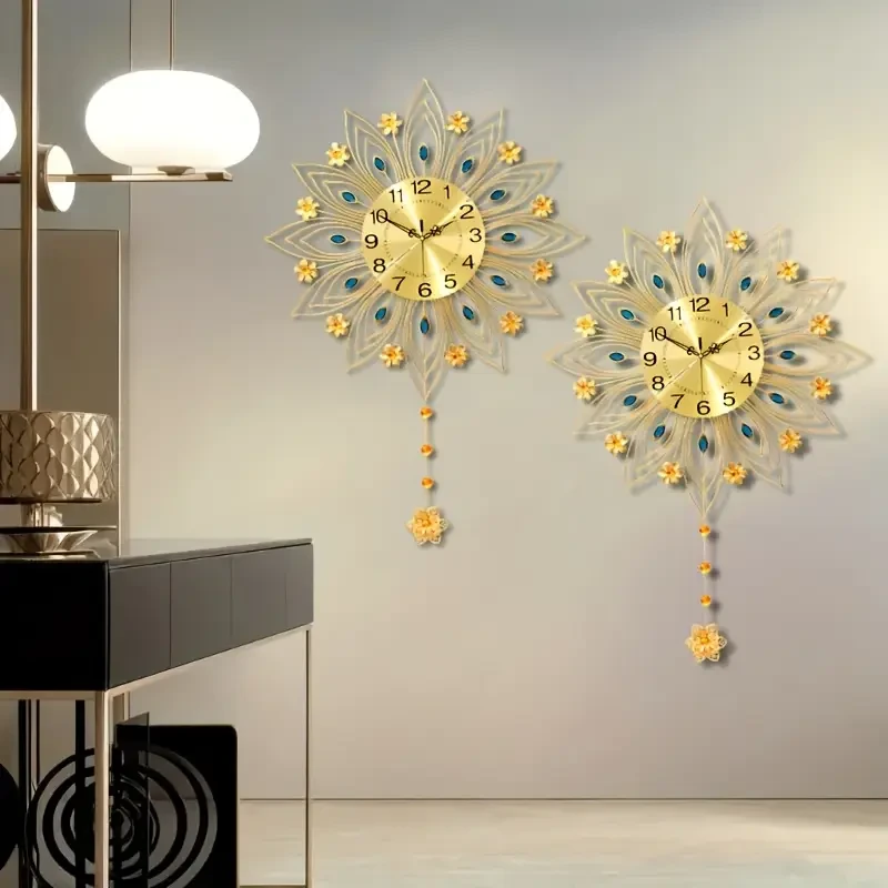 Elegant Sunflower Metal Wall Clock