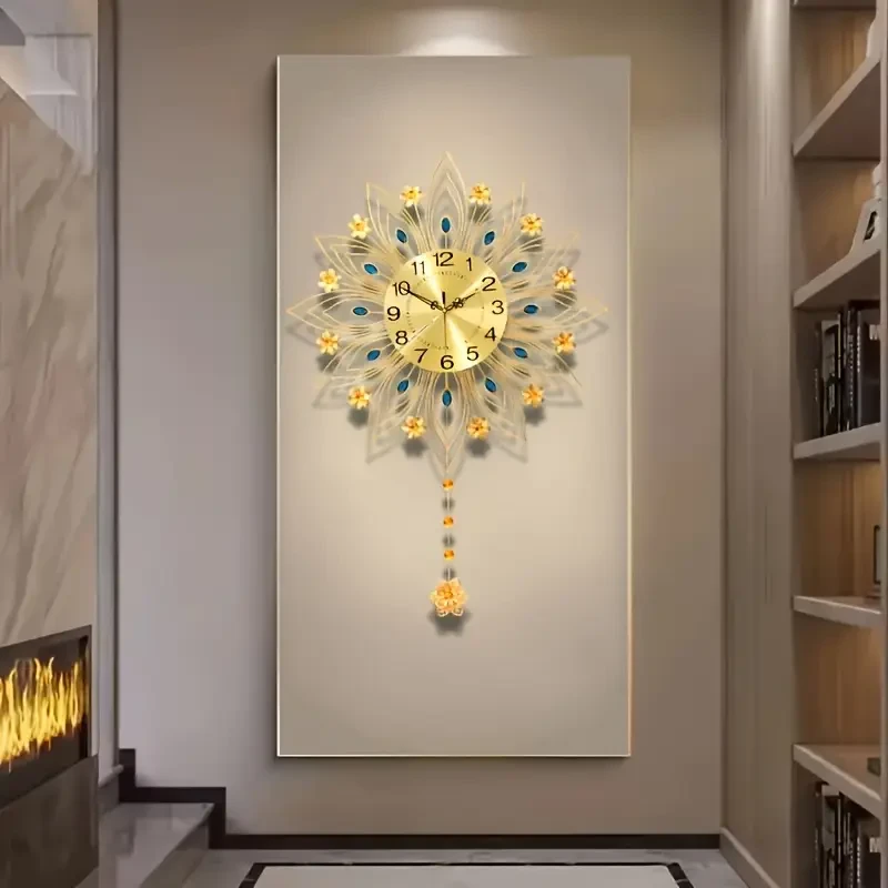 Elegant Sunflower Metal Wall Clock