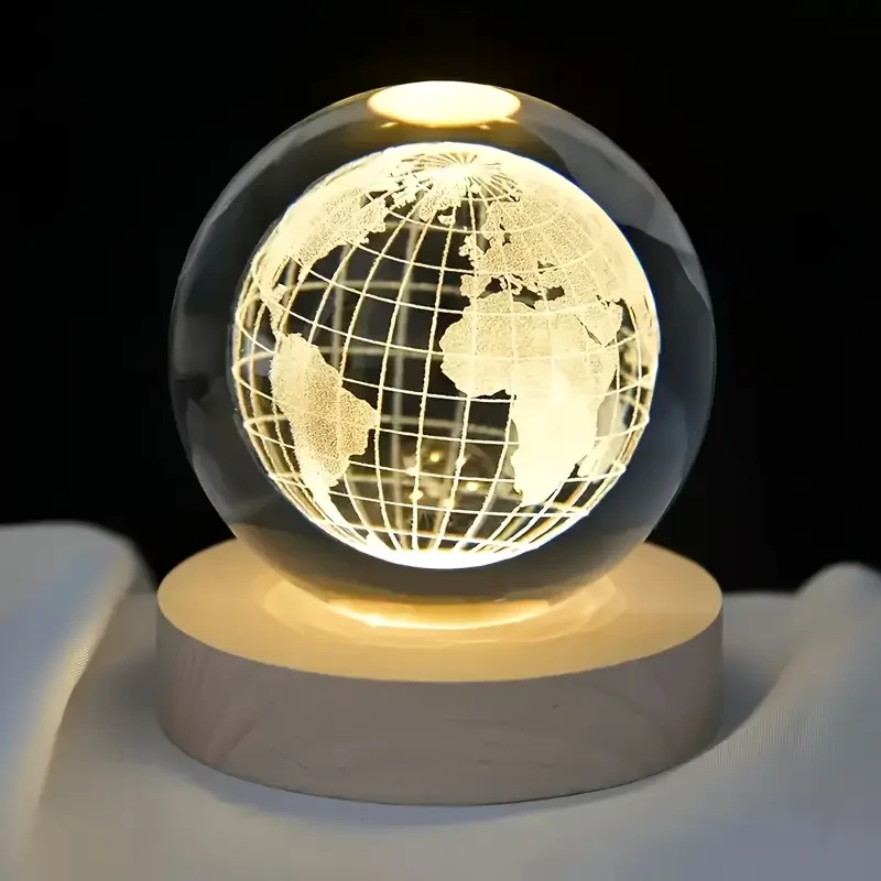 3D Crystal Globe USB Lamp