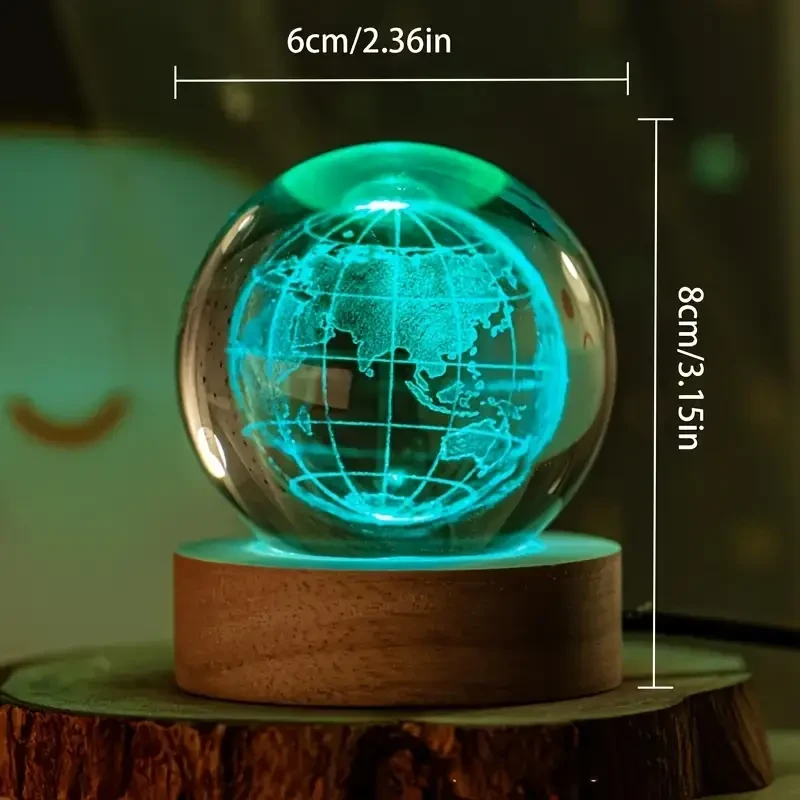 3D Crystal Globe USB Lamp