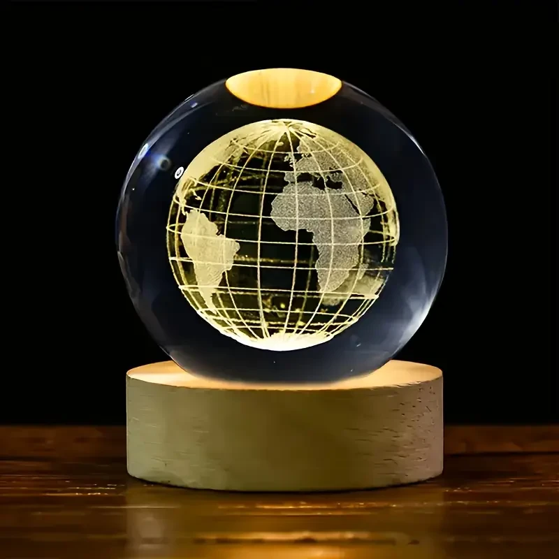 3D Crystal Globe USB Lamp