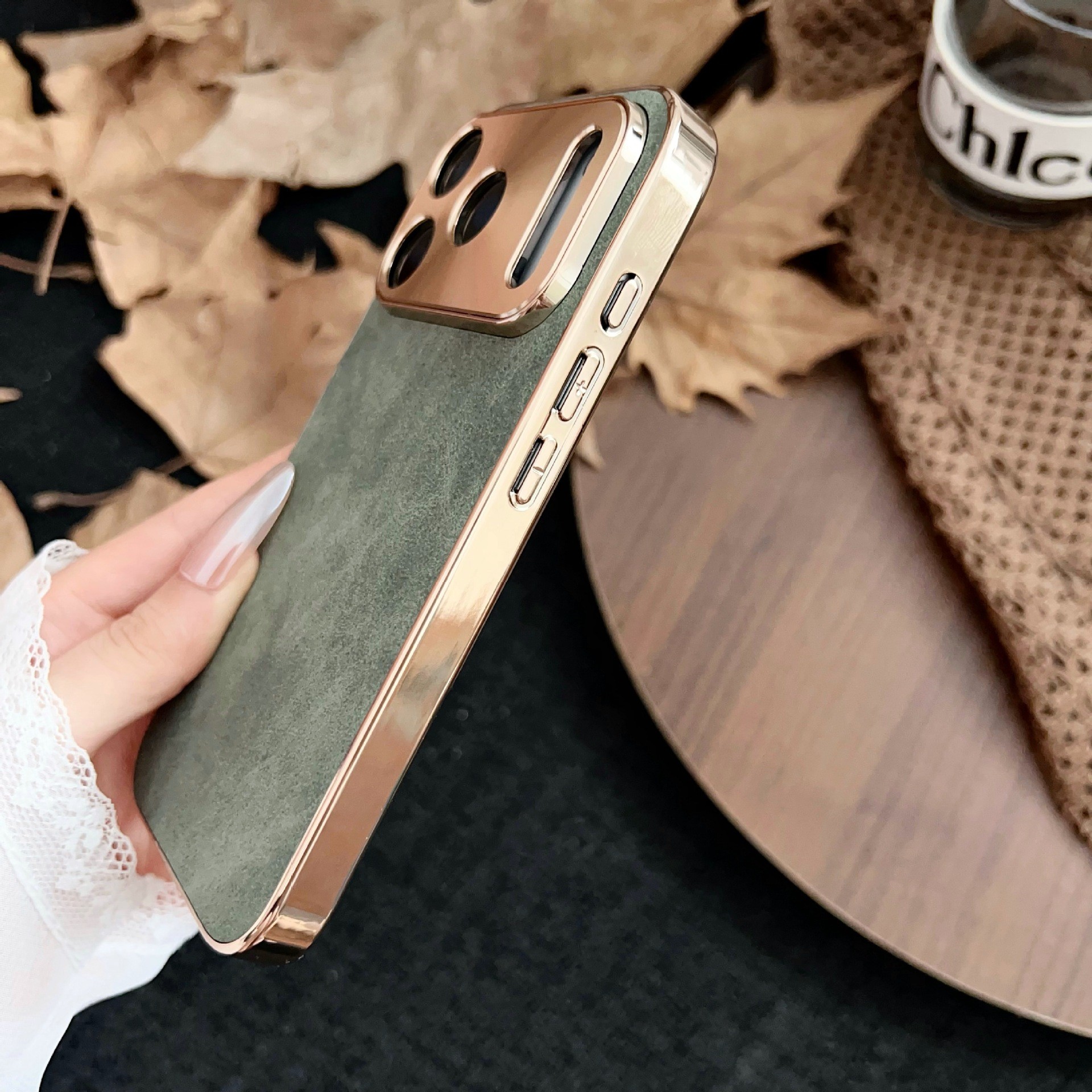 Phone Case Electroplated Metal Fine Hole Lens Protective Cover