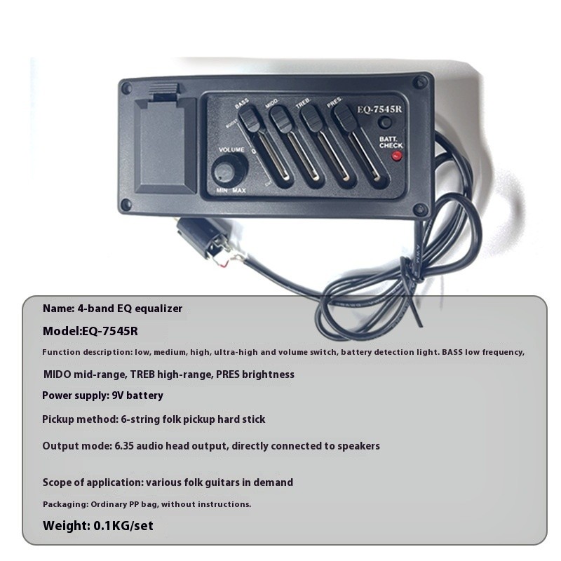 Four-section Equalizer Electric Box Piano Modification Vibration Pickup