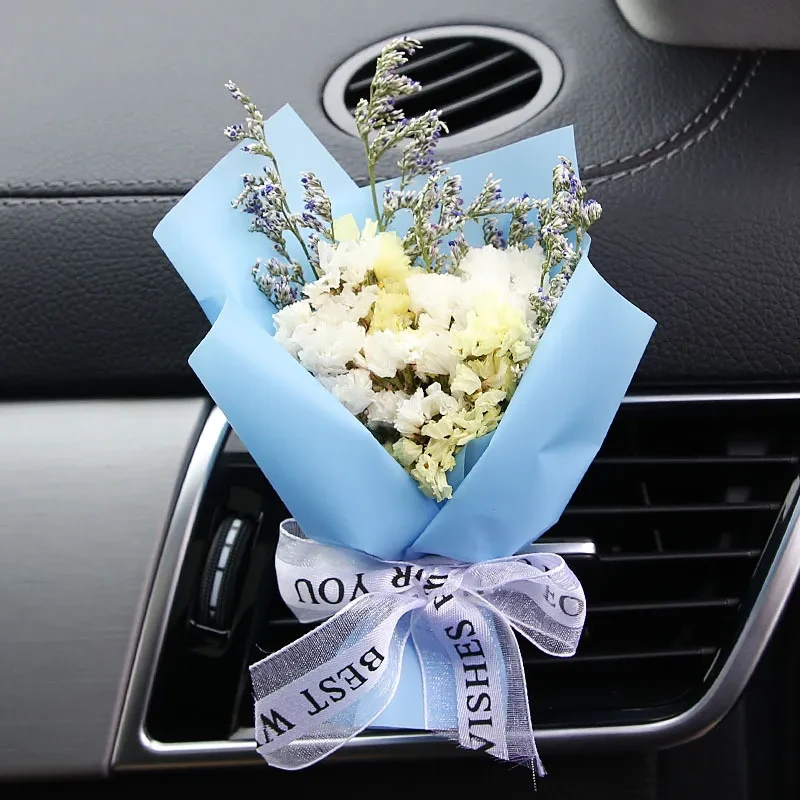 Fashion Creative Dried Flowers Decorative Car Female Motor Air Outlet Fragran