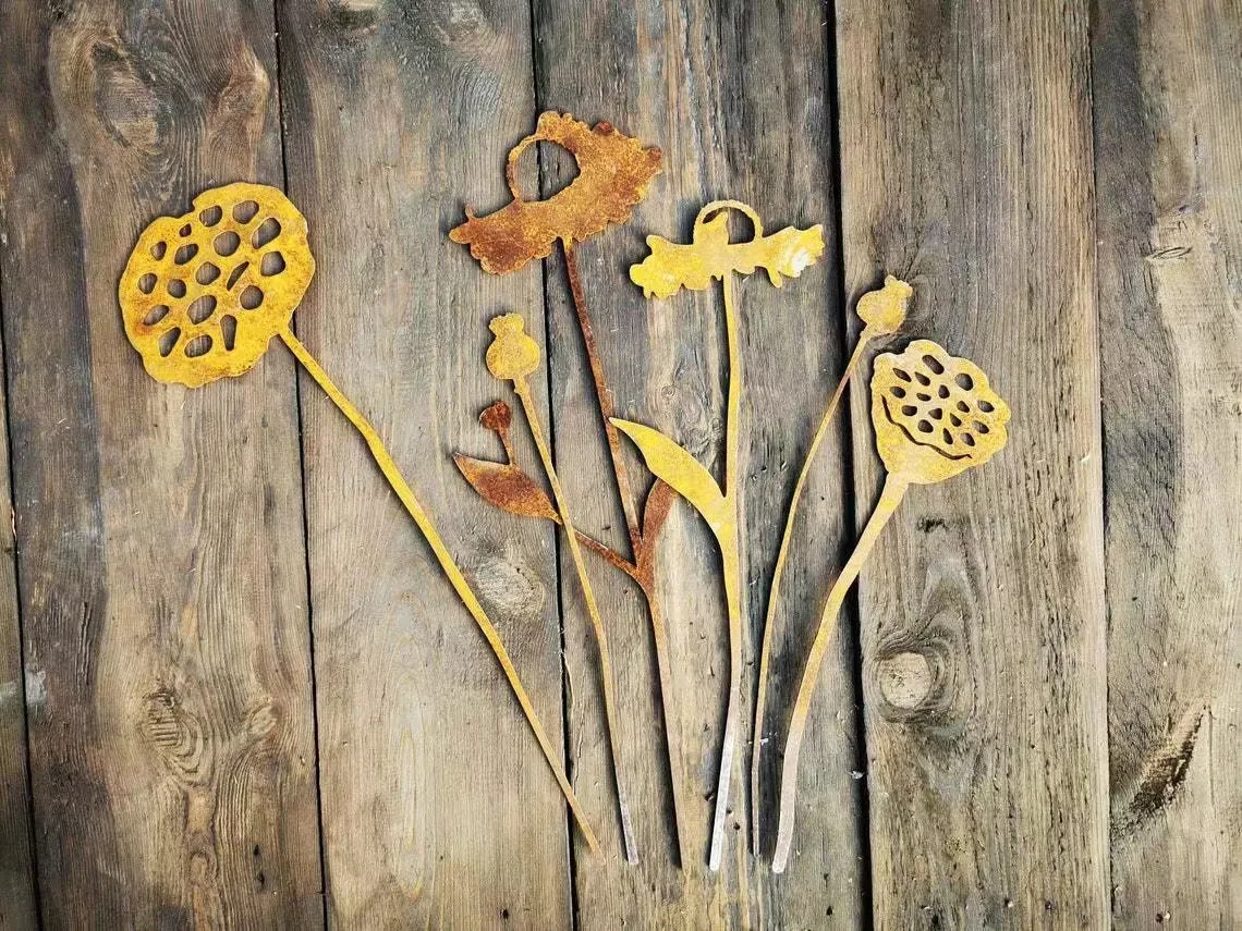 The Latest Explosion Garden Iron Art Rust Plant Flowers