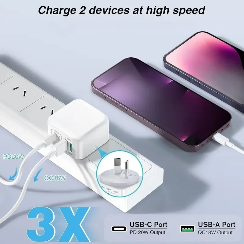 AU Plug 4-in-1 USB Charger Block
