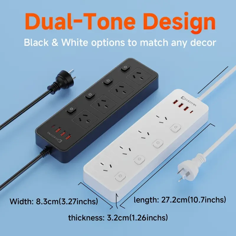 8-in-1 Power Socket - 3 USB Ports