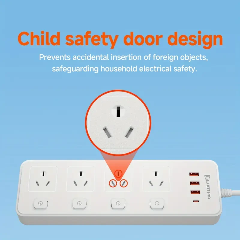 8-in-1 Power Socket - 3 USB Ports