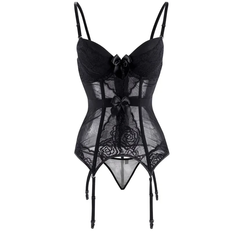 Black Corset Bodysuit Plus Size