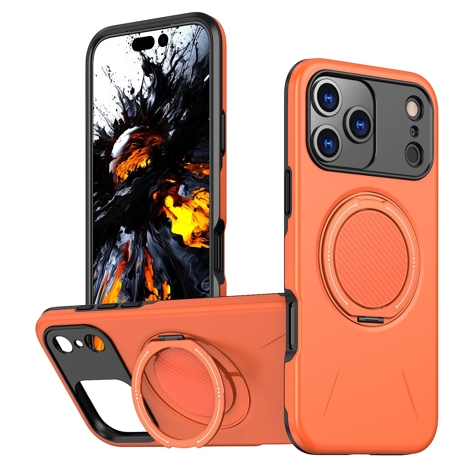 Suitable For 17Pro Phone Case Rotating Damping Magnetic Bracket Two-in-one