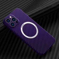 Magnetic Phone Case Wireless Charger PC Carbon Fiber Pattern