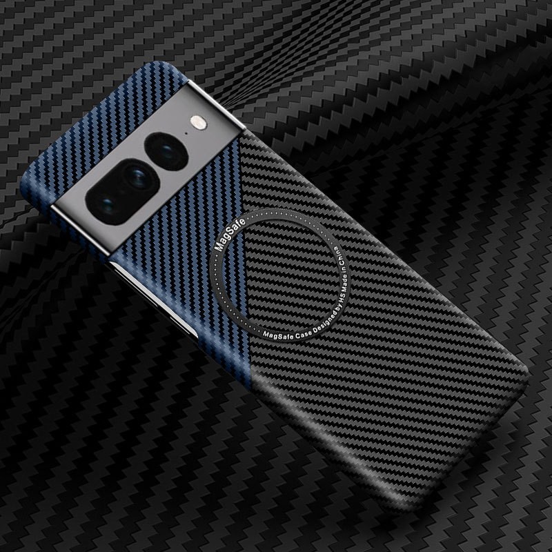 Magnetic Phone Case Wireless Charger PC Carbon Fiber Pattern