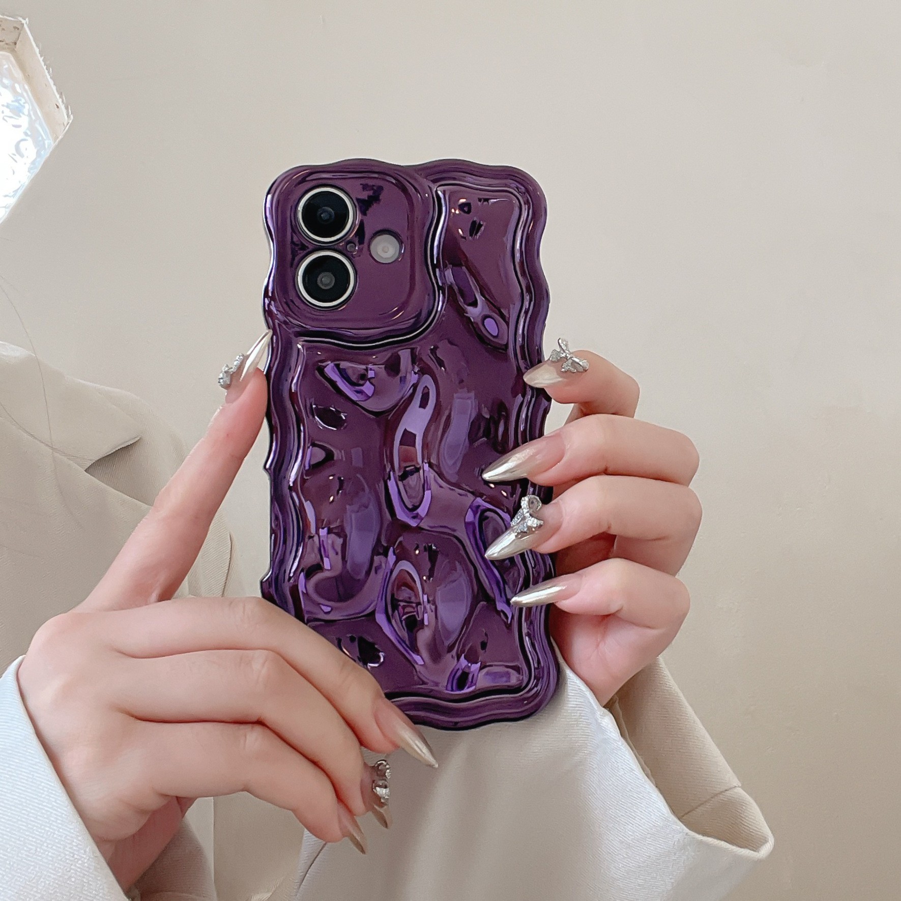 Ins Niche Water Ripple For 17pro Max Phone Case