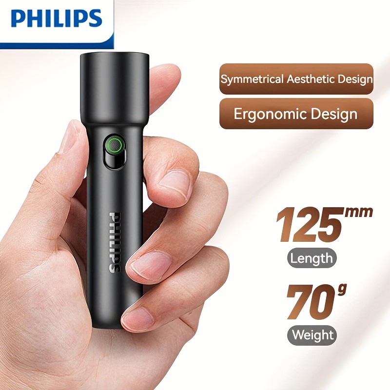 Philips 1235 Rechargeable Flashlight | High Brightness, Super Bright LED Flashlight