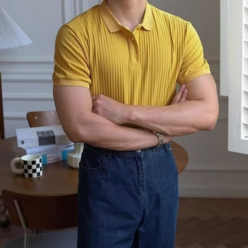 Summer Men's Lapel Casual Men's Top