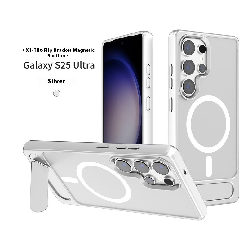 Applicable To S25ultra Magnetic Suction Phone Case Magsafe Oblique Turning Bracket