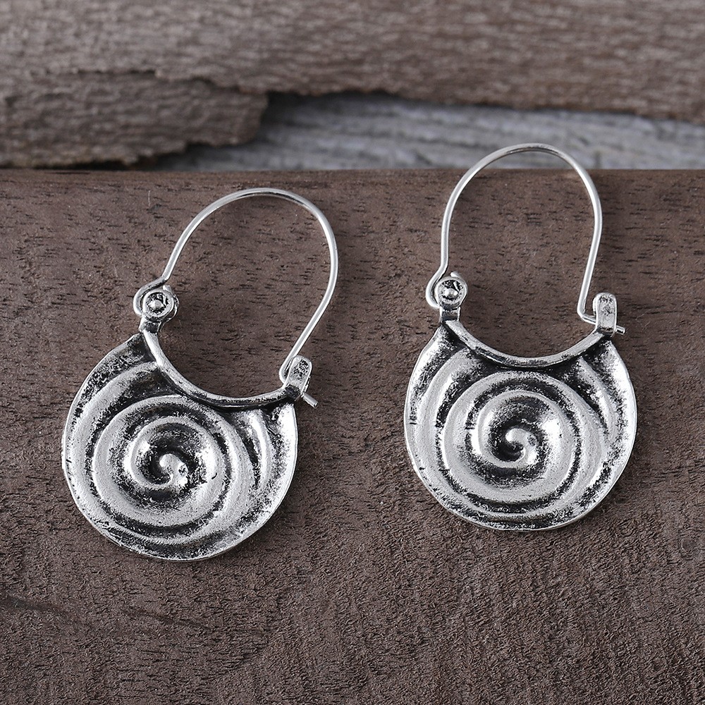 Simple Geometric Gypsy Curved Metal Earrings