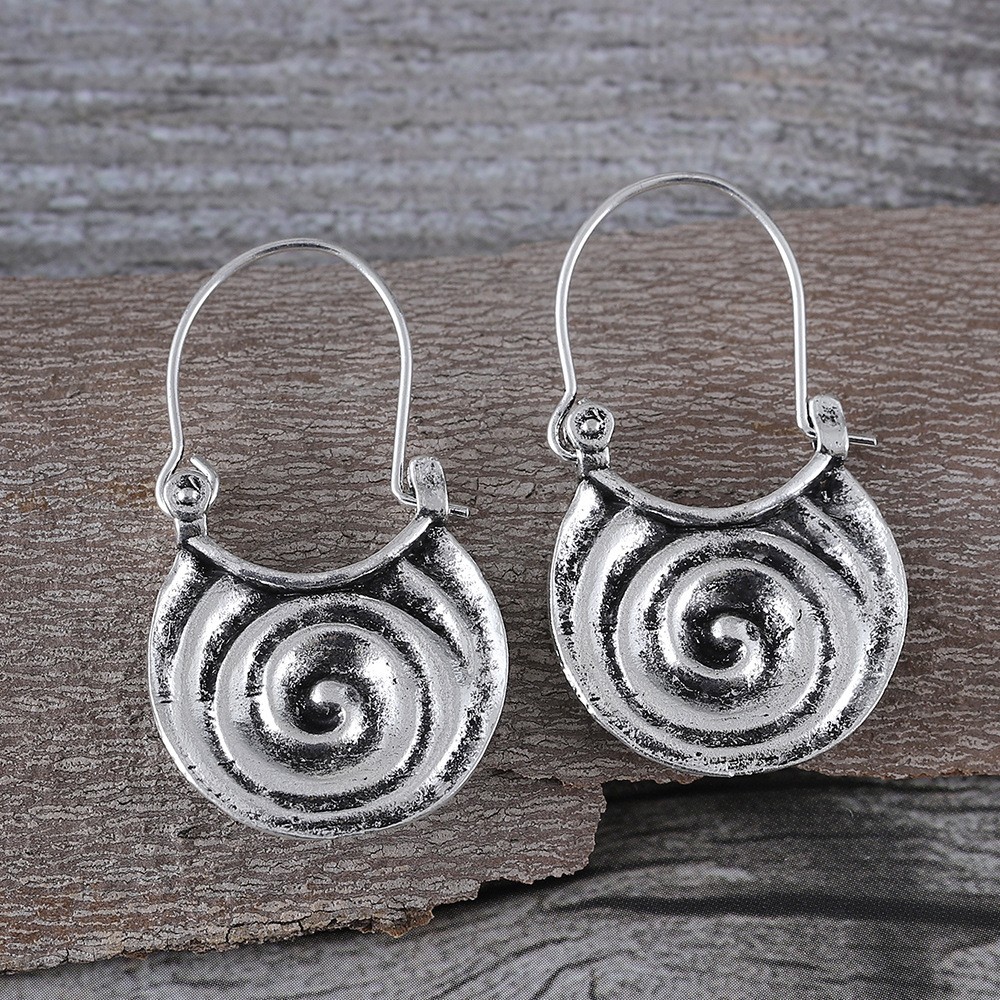 Simple Geometric Gypsy Curved Metal Earrings