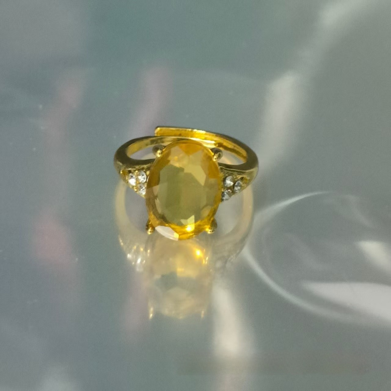 Inlaid Zircon Love Heart-shaped Ring All-match Open Ring