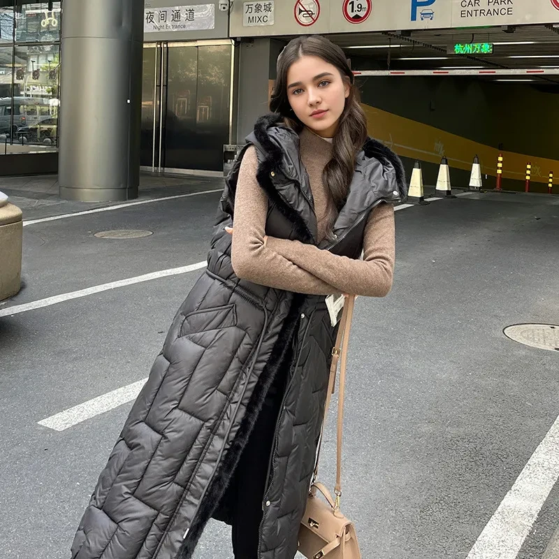 Black Vest Womens Long