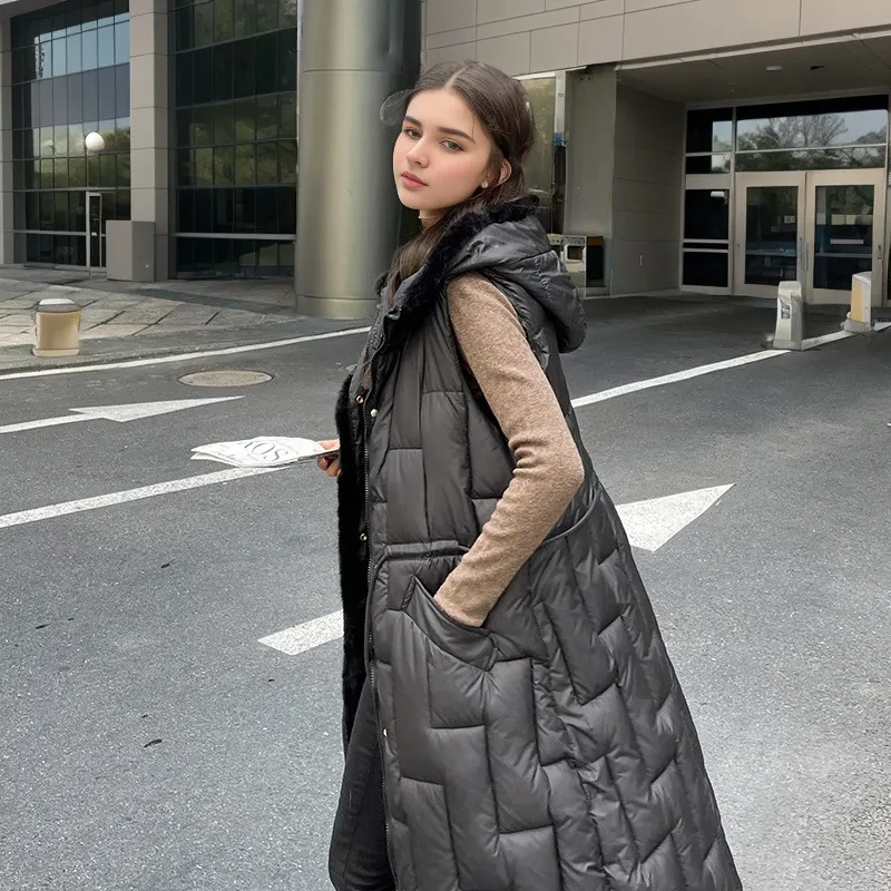 Black Vest Womens Long