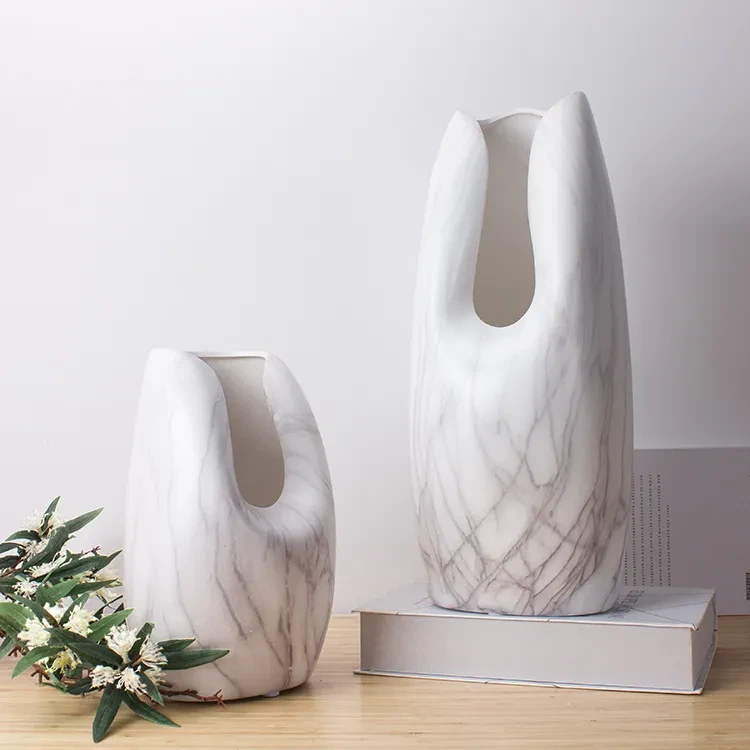 Tall White Ceramic Planter