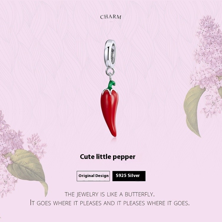 Korean Style Pepper S925 Sterling Silver Pendant