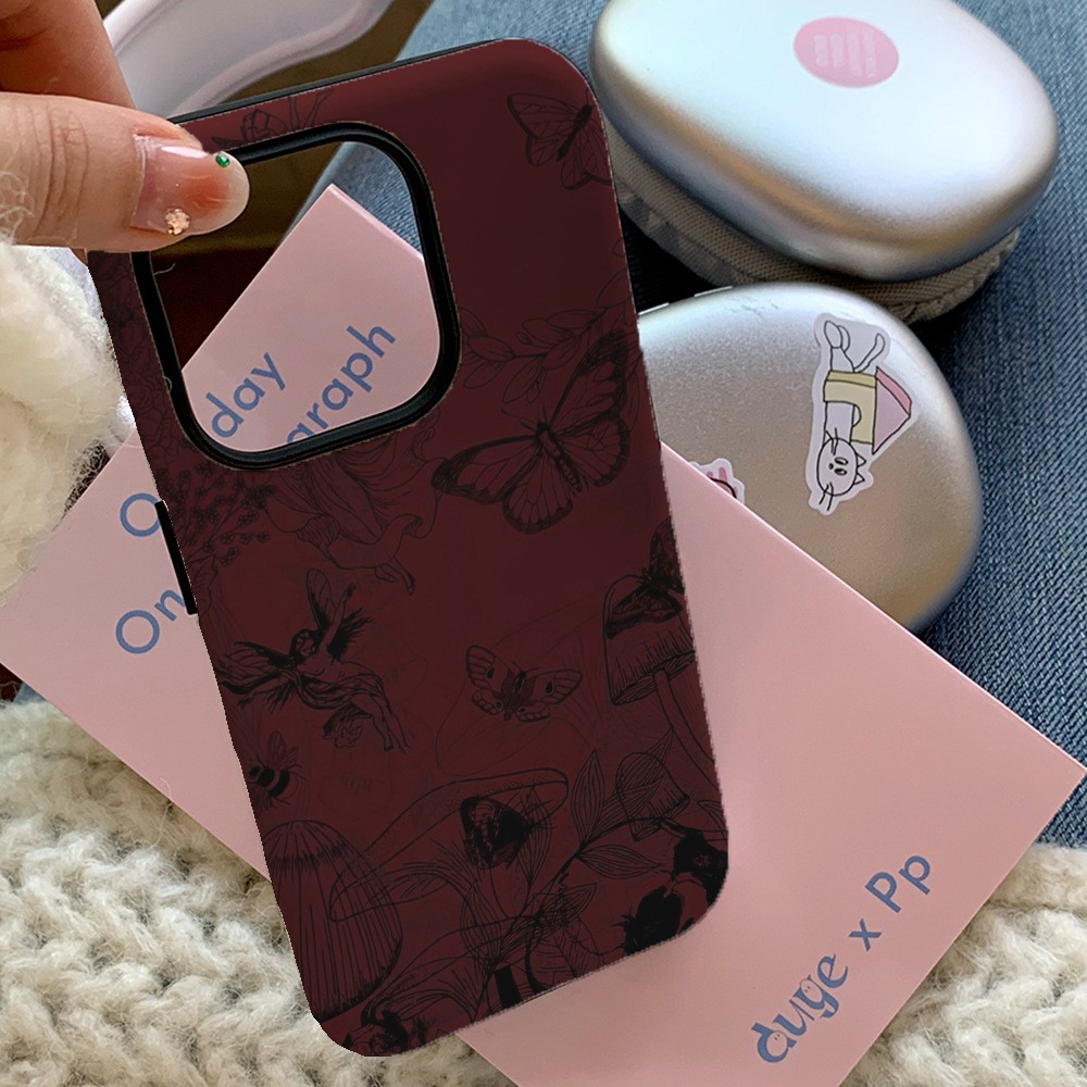 Retro Butterfly Flower Stain Resistant Phone Case