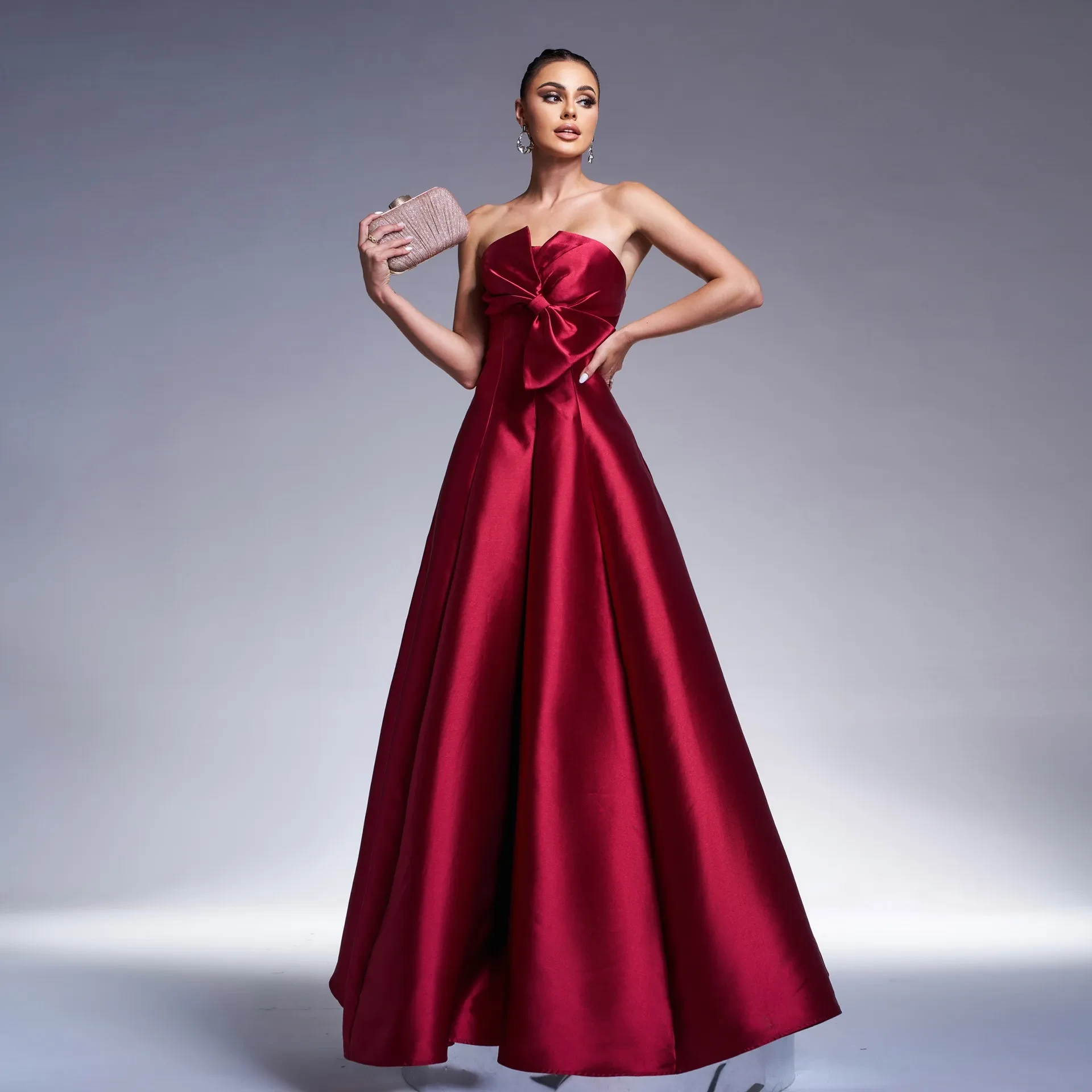 Burgundy Maid Of Honor Dress