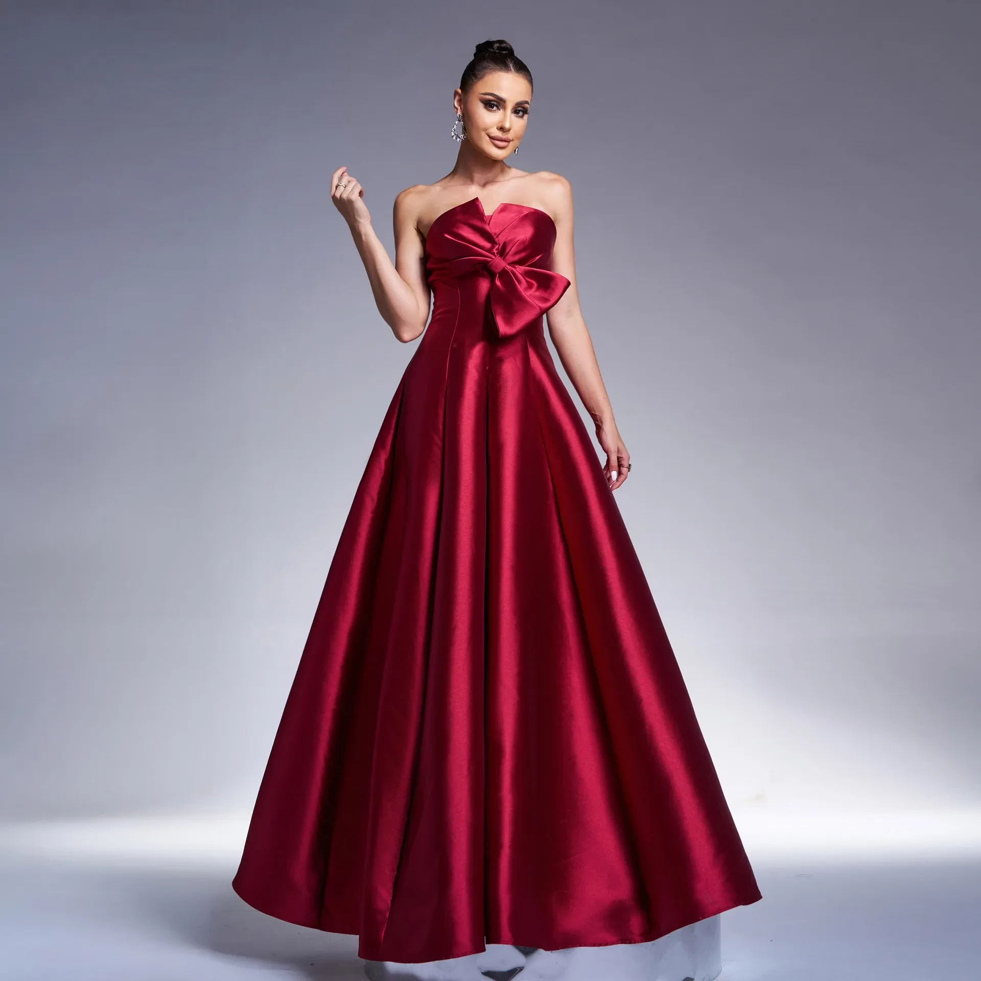 Burgundy Maid Of Honor Dress