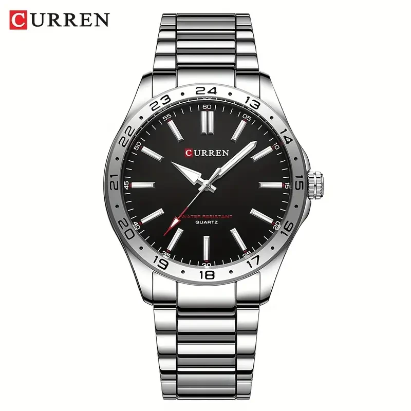 CURREN Minimalist Blue Dial Luminous Stainless Steel Watch