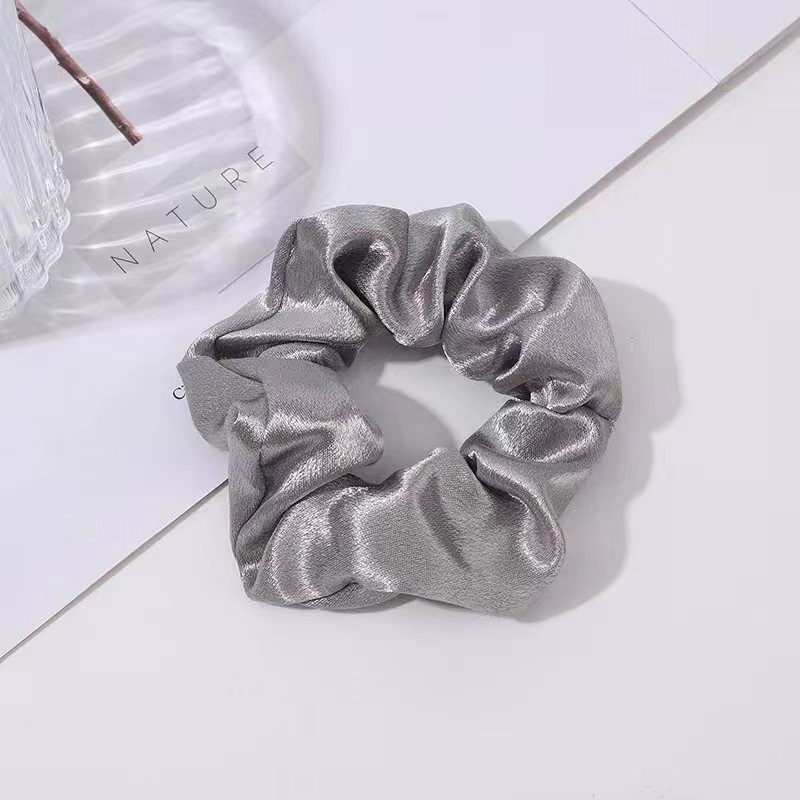 Solid Color Crystal Satin Large Intestine Hair Ring