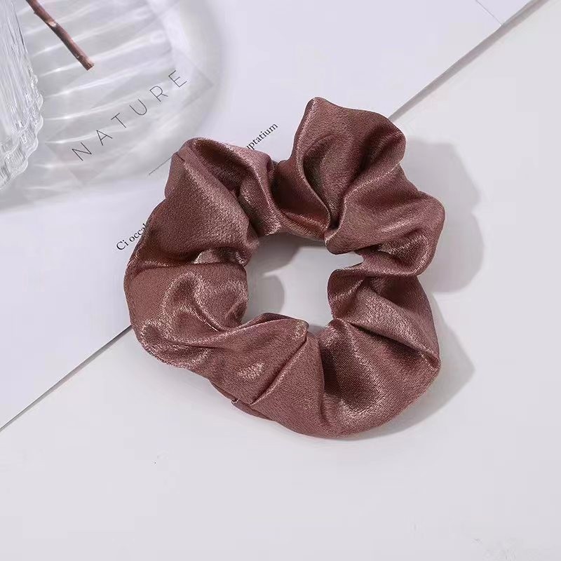 Solid Color Crystal Satin Large Intestine Hair Ring