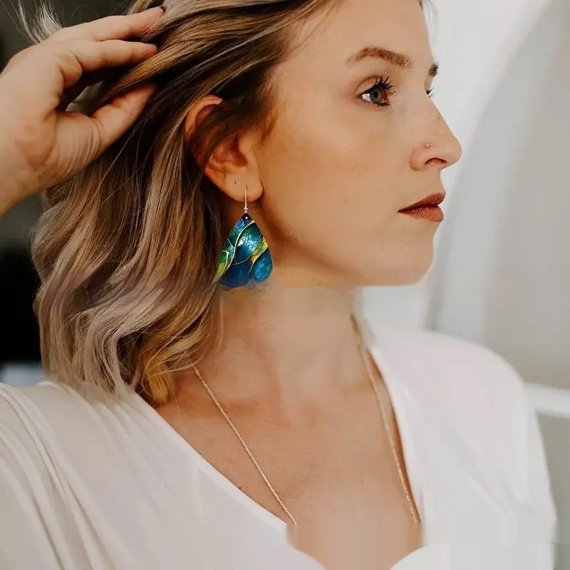 Personality Trendy Acrylic Flat Branch Knot Earrings Unique Earrings Eardrops