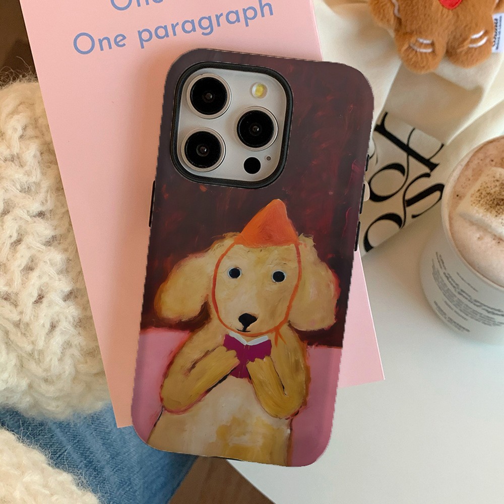 Puppy Reading Film Magnetic Two-in-one Phone Case